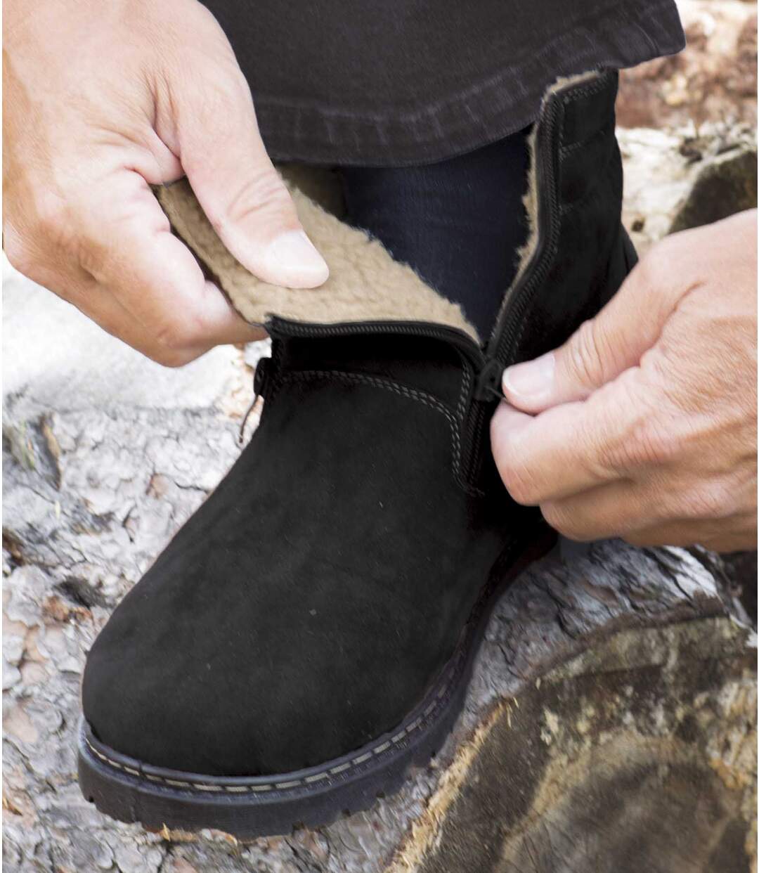 Men's Black Sherpa-Lined Boots Atlas For Men