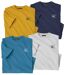 Pack of 4 Men's Outdoor T-Shirts - Blue Light Gray Ochre Navy
