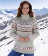 Women's Grey Jacquard Sweater Atlas For Men