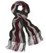 Men's Striped Knit Scarf - Gray Burgundy