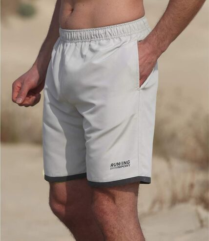 Paquet de 2 shorts en microfibre homme - violet gris