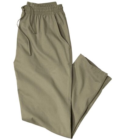 Men's Casual Elasticated Waist Pants - Pale Khaki