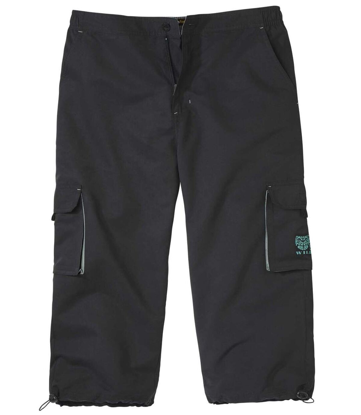 Men's Black Cropped Cargo Pants Atlas For Men