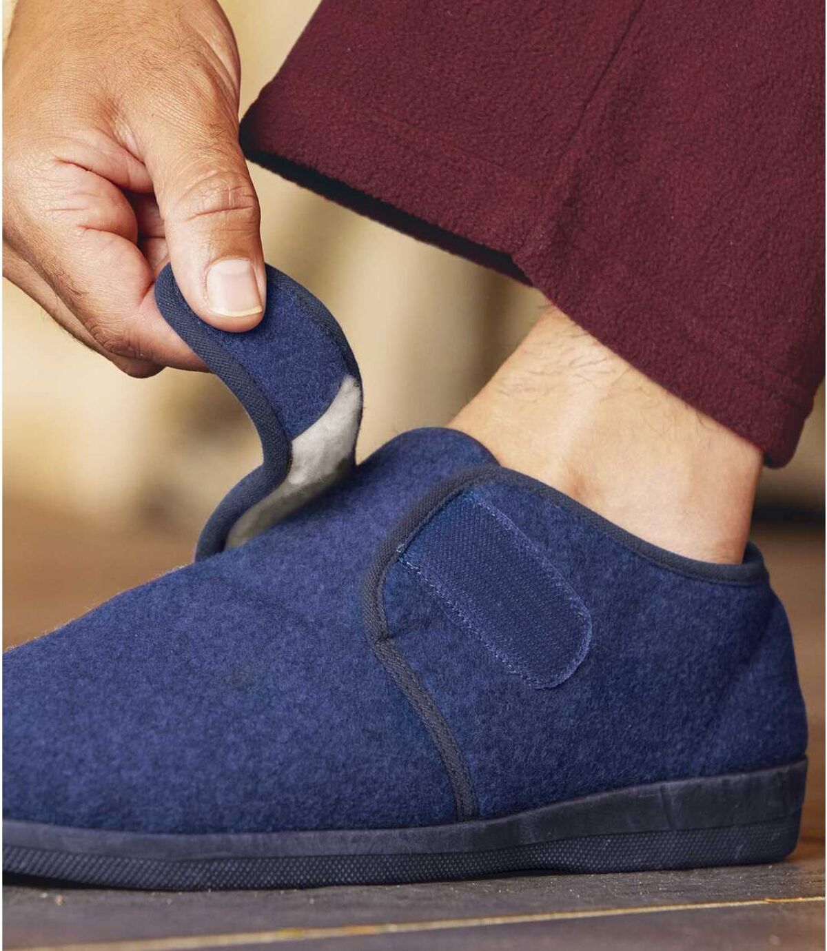 Pánske podšité papuče na suchý zips Atlas For Men