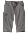 Men's Grey Stretch Denim Cropped Pants Atlas For Men