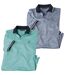 Pack of 2 Men's Beach Polo Shirts - Blue Turquoise