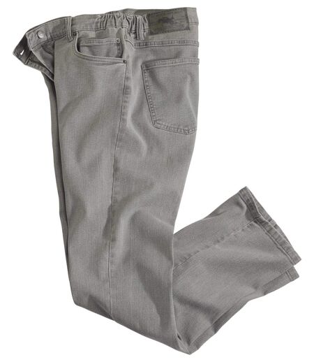 Strečové džíny rovného střihu s pasem nabraným do gumy
