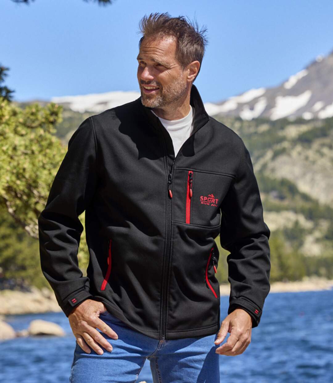 Blouson Softshell Doublé Polaire Noir-1