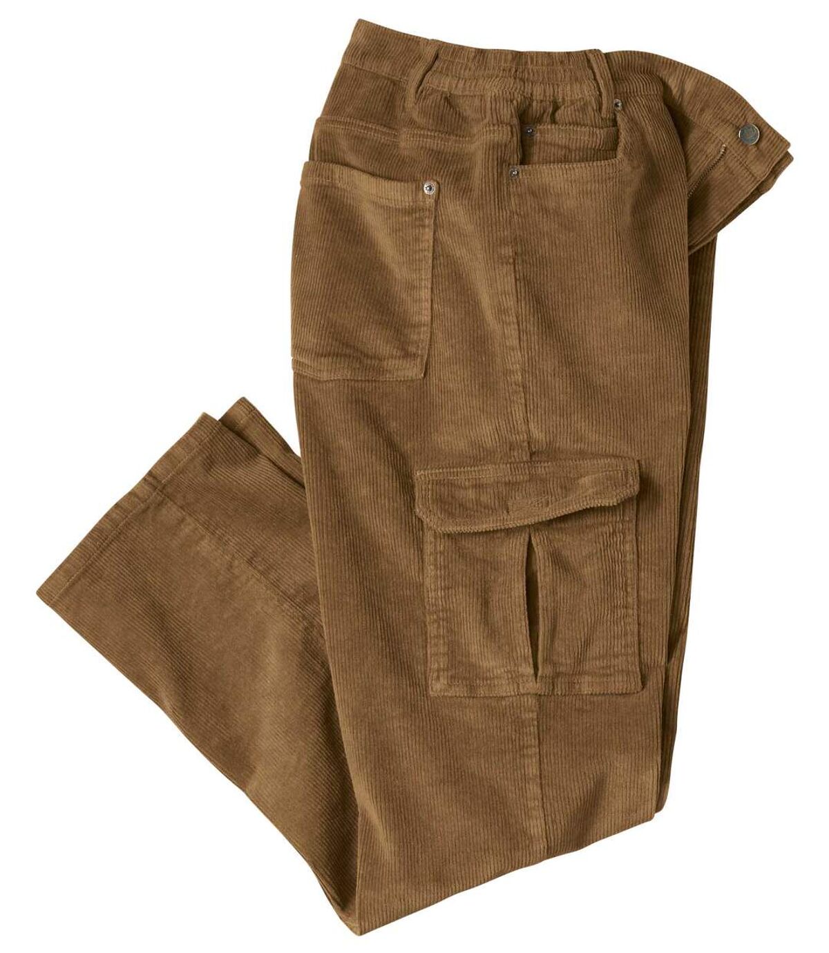 Men's Stretchy Corduroy Cargo Pants - Camel  Atlas For Men