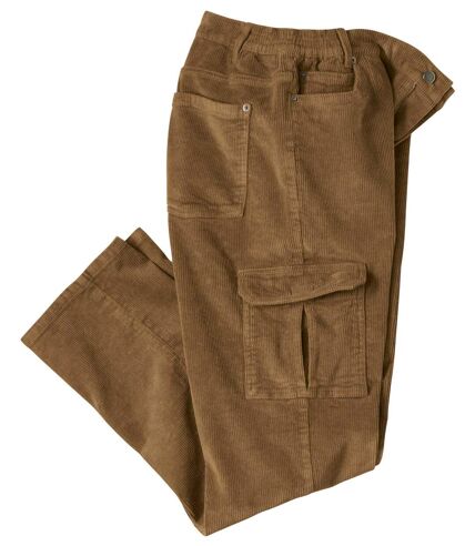 Men's Stretchy Corduroy Cargo Pants - Camel 