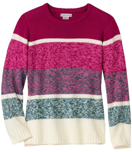 Women's Pink Marled Knit Jumper