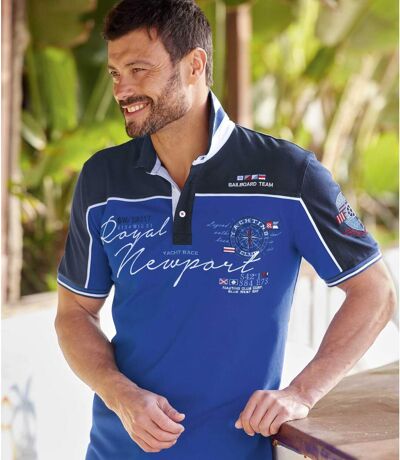 Men's Winch & Wheel Polo Shirt - Blue