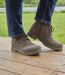 Men's Zip-Up Ankle Boots - Brown - Water-Repellent