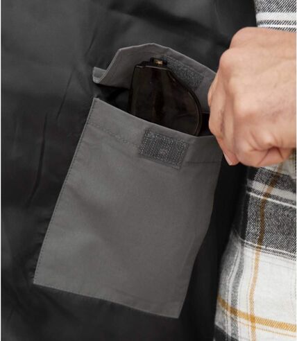 Men's Gray Multipocket Hooded Parka - Water-Repellent 