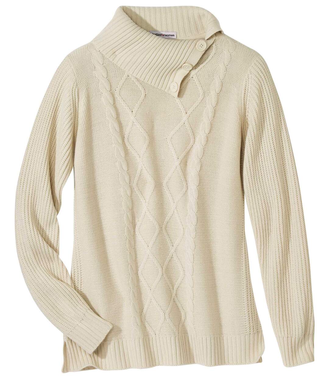 Pletený pulovr s límcem zapínacím na knoflíky Atlas For Men