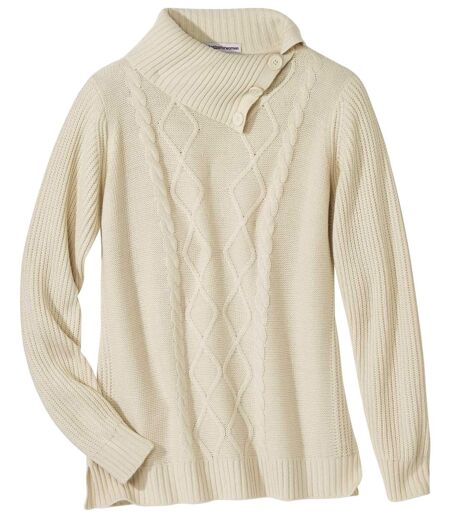 Pletený sveter s golierom na gombíky