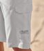 Men's Light Grey Microfibre Cargo Shorts
