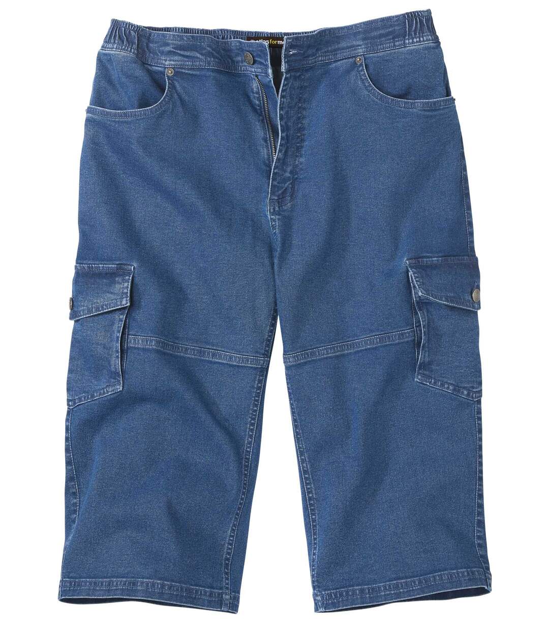 Jeansowe spodnie bojówki ¾ ze stretchem Atlas For Men