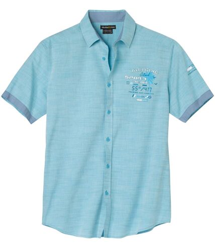 Košile Tropical Bay z melírované bavlny s krátkým rukávem