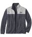 Men's Grey & Navy Brushed Fleece Jacket 