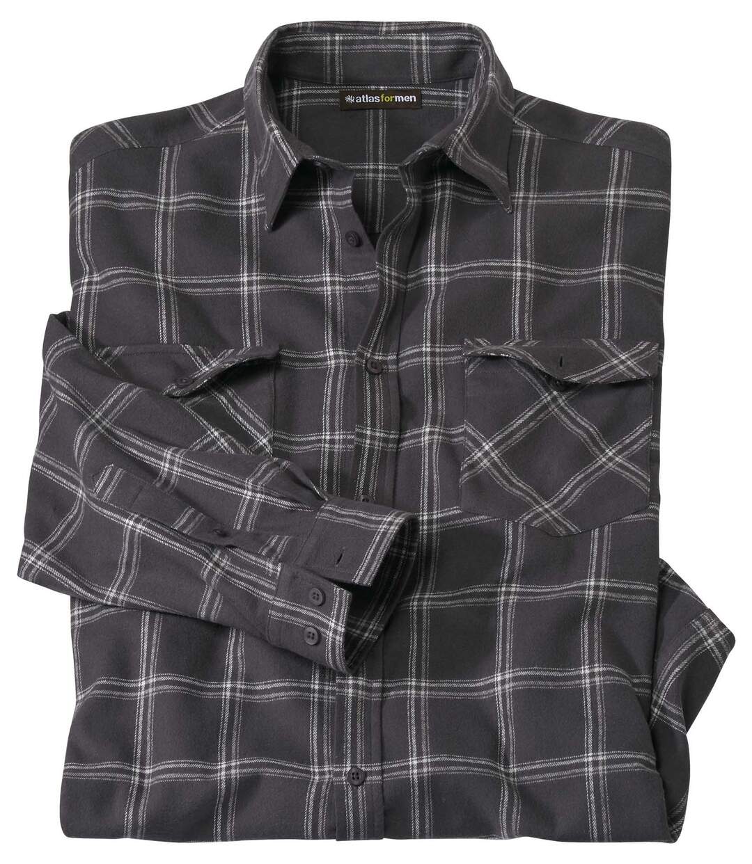 Men's Black Checked Flannel Shirt-2