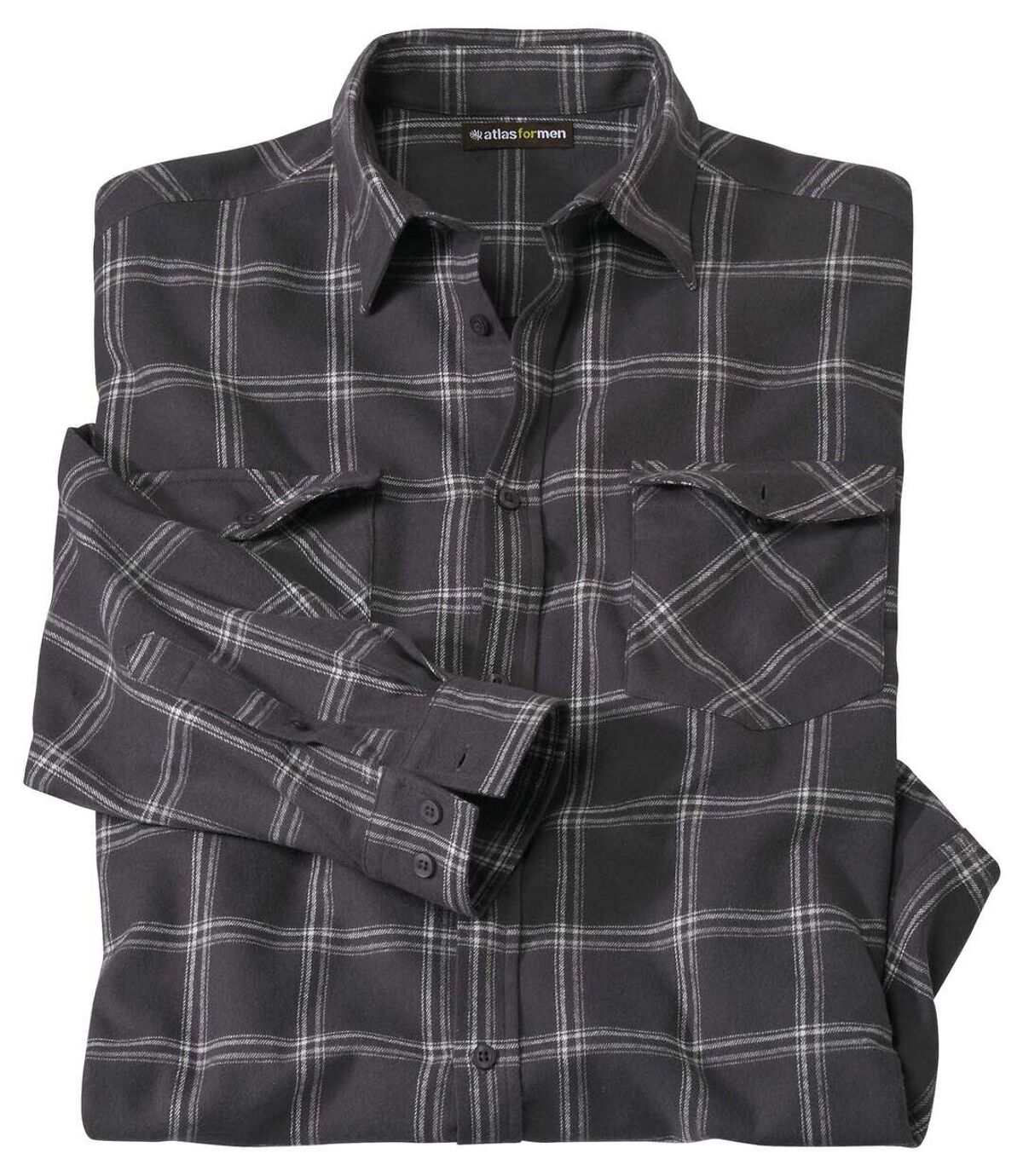 Men's Black Checked Flannel Shirt Atlas For Men