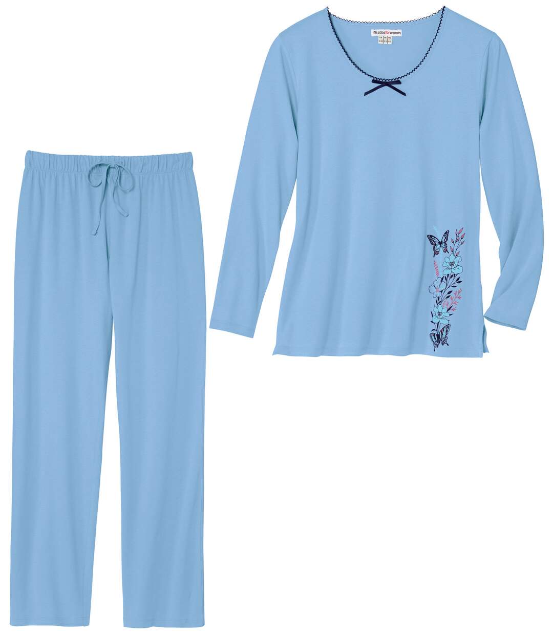 Pyjama fantaisie en coton femme - bleu