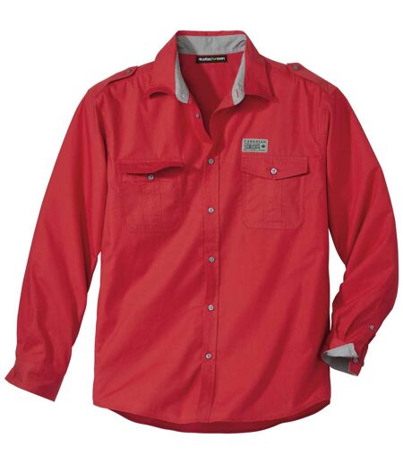 Men's Red Aviator-Style Shirt
