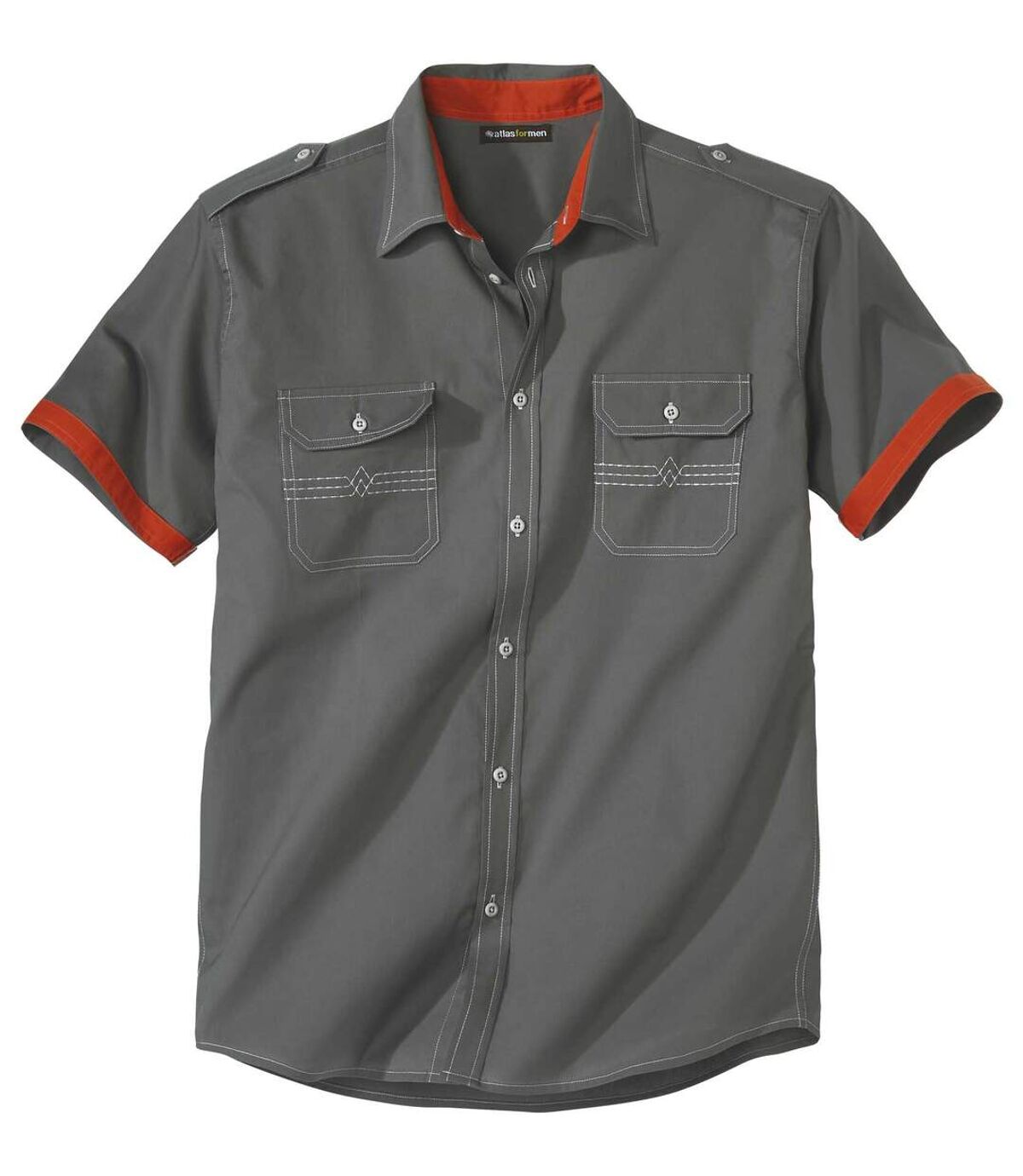 Men's Grey Aviator-Style Shirt Atlas For Men