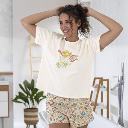 T-shirt de pyjama écru