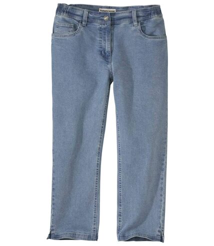 Women's Light Blue Stretch Cropped Jeans