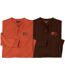 Lot de 2 Tee-Shirts Col Boutonné Unis-1