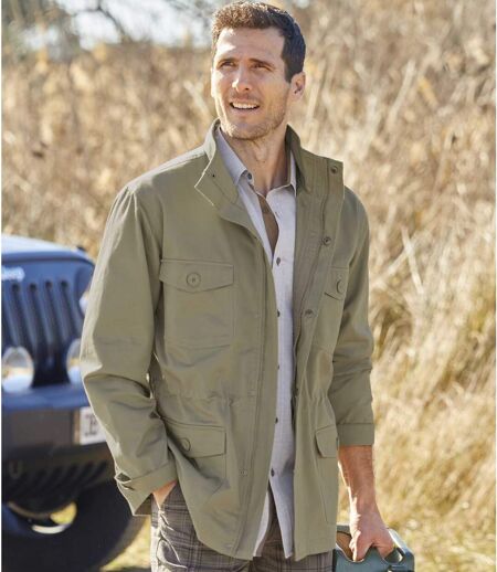Men's Full Zip Sand Dune Safari Jacket - Khaki