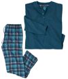 Men's Blue Checked Pyjamas  Atlas For Men
