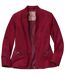 Women's Full Zip Burgundy Faux-Suede Jacket