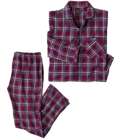 Men's Navy Checked Flannel Pyjamas