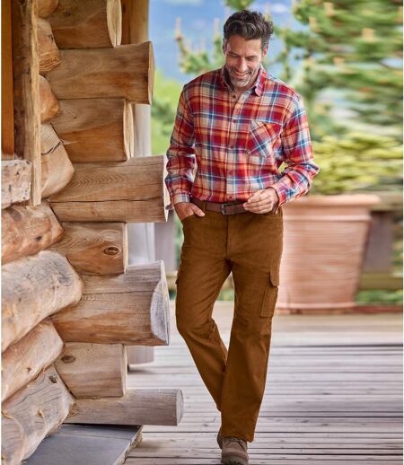 Pantalon Velours Cargo Taille Semi Elastiquée 