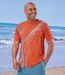 Pack of 3 Men's Active T-Shirts - Blue White Orange-4