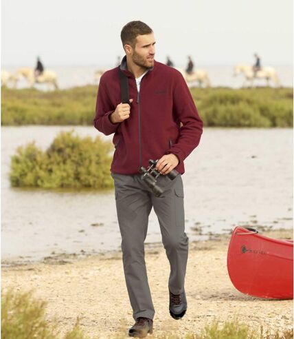 Men's Grey Micro-Canvas Cargo Trousers