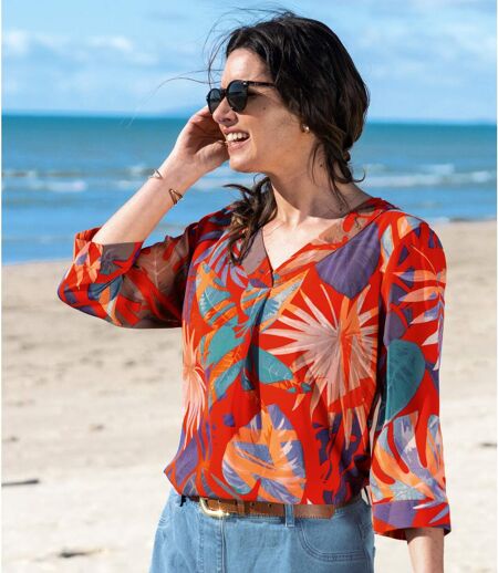 Blouse en Voile de Crêpe Exotique 