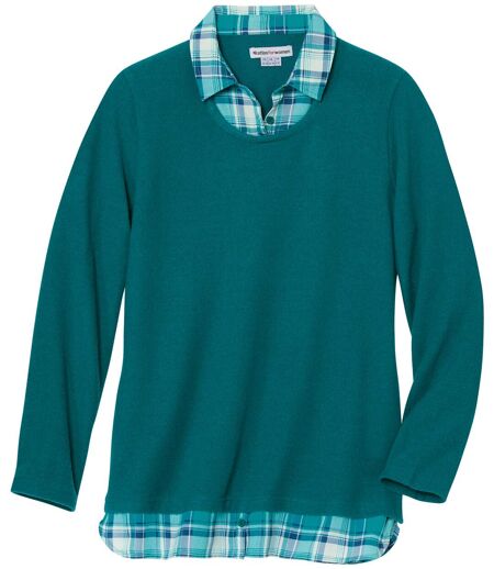 Women's Blue 2-in-1 Jumper