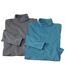 Pack of 2 Men's Turtleneck Tops - Grey Blue