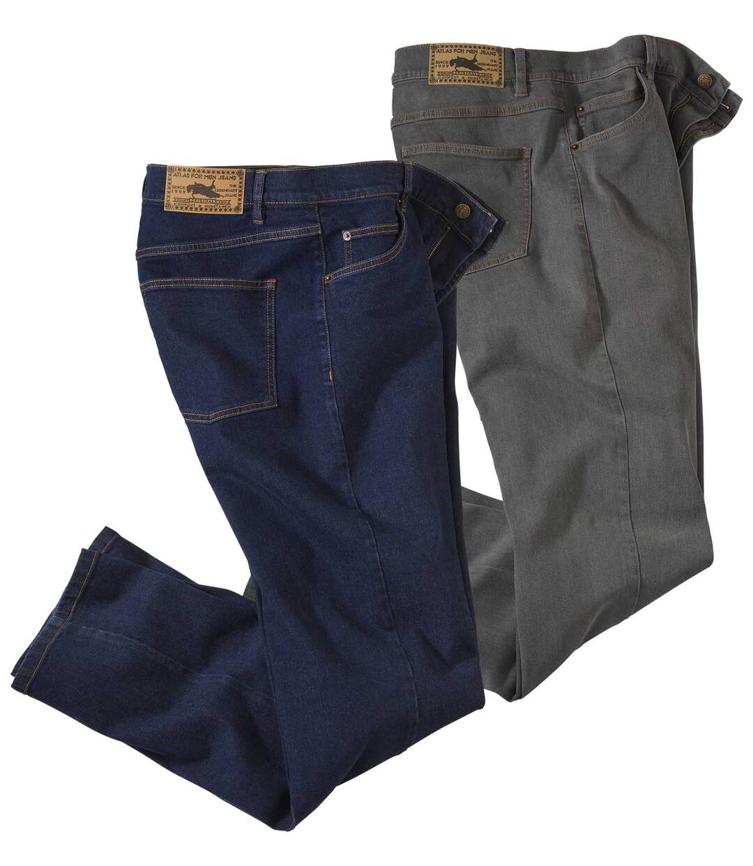 2er-Pack Regular-Jeans in Blau und Grau Atlas For Men