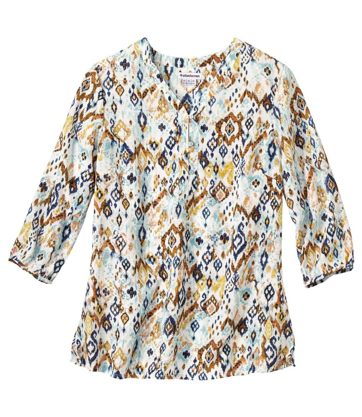 Tuniek van crêpemateriaal met Navajo-print Atlas For Men