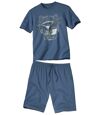 Men's Eagle Print Short Pajama Set - Blue Atlas For Men