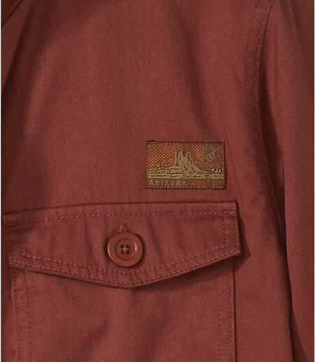Men's Full Zip Red Safari Jacket