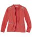 Women's Stretch Cotton Jacket - Coral