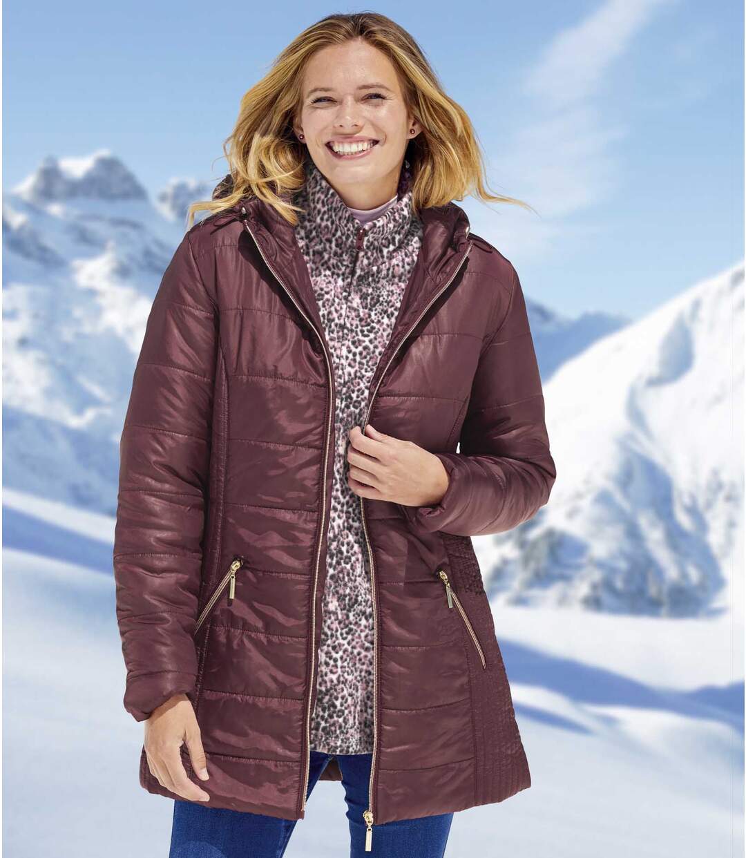 Irizáló, hosszú, kapucnis kabát Atlas For Men