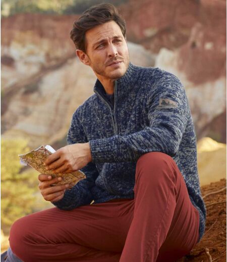 Pletený sveter na zips Arizona