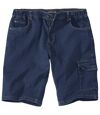 Men's Dark Blue Denim Cargo Shorts Atlas For Men